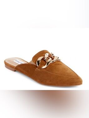 Steve Madden Finn Suede Chain Mules – Tan – Women’s 6
